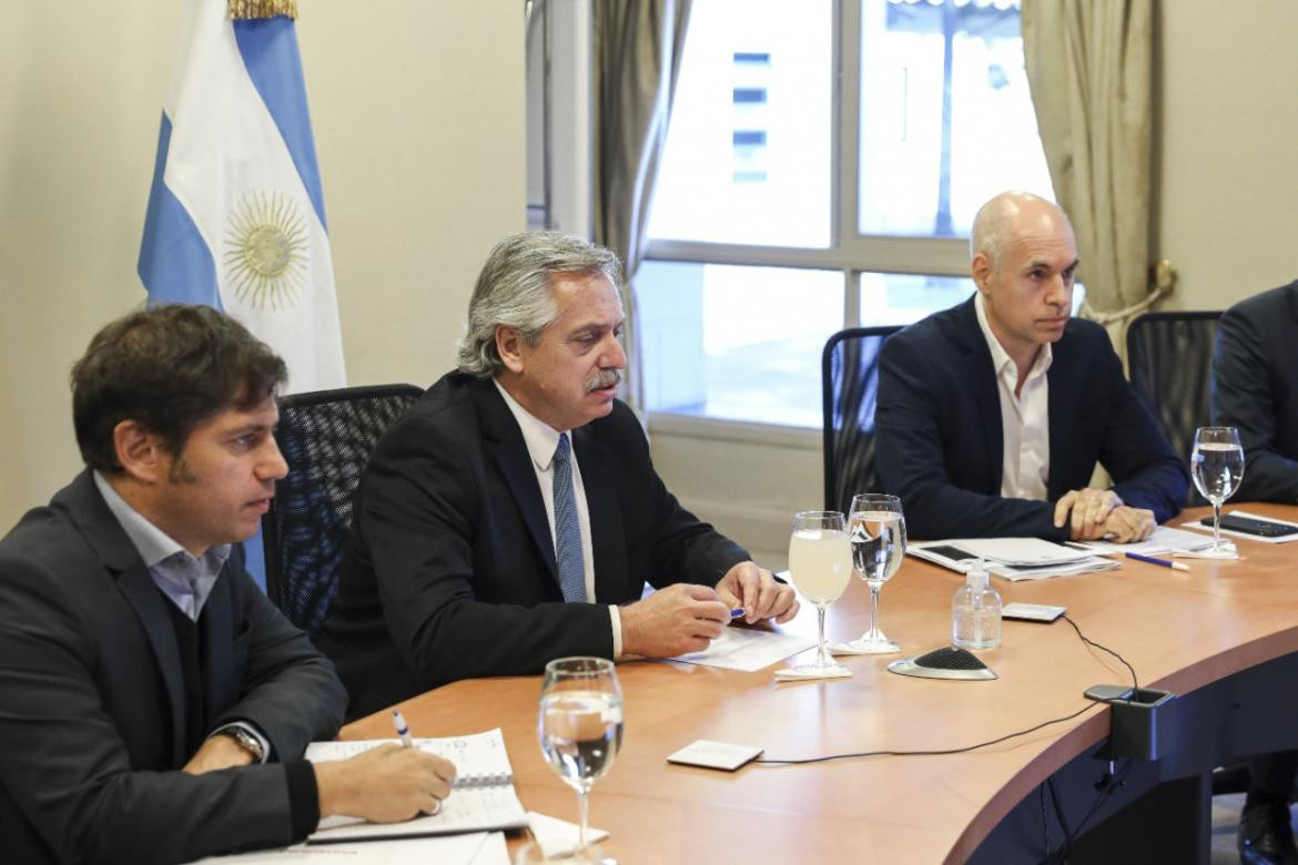 Teleconferencia de Alberto Fernández junto a Kicillof, Rodríguez Larreta y gobernadores, AGENCIA NA