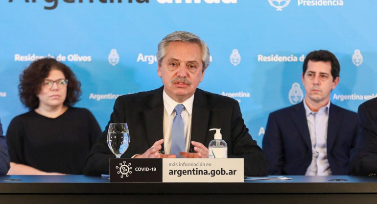 Alberto Fernández en conferencia de prensa