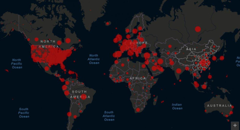 Coronavirus en el mundo, foto artística