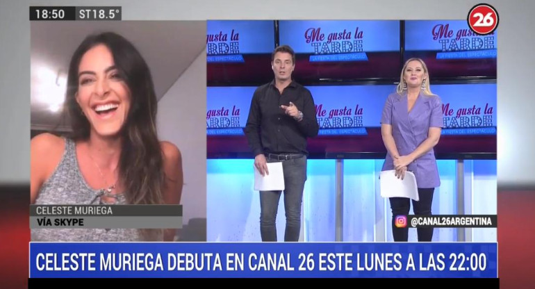 Celeste Muriega, nota con Me Gusta la Tarde en Canal 26