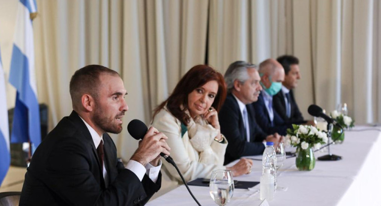 Martín Guzmán, Cristina Kirchner y Alberto Fernández, AGENCIA NA