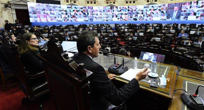 Sergio Massa en simulacro de sesión mixta en Diputados