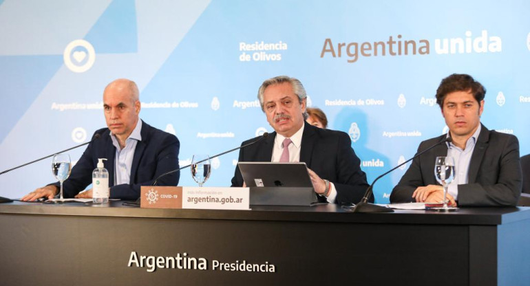 Anuncio de extensión de cuarentena de Alberto Fernández, AGENCIA NA