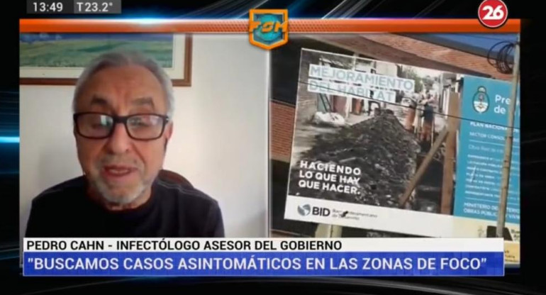 Coronavirus, Argentina, Pedro Cahn, asesor, Canal 26