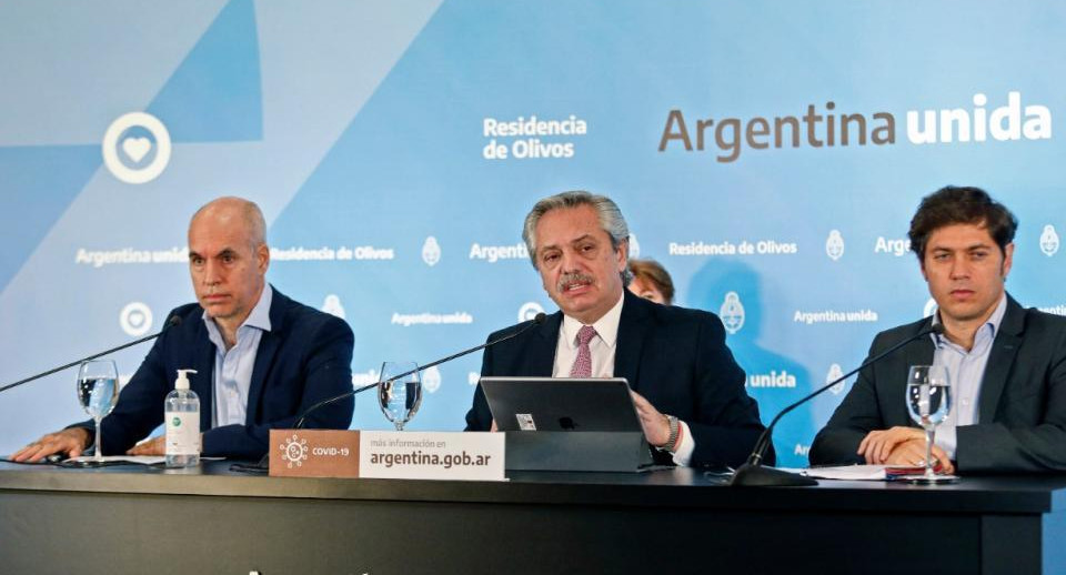 Kicillof, Alberto Fernández y Larreta, coronavirus en Argentina