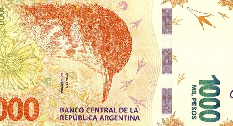 Billete de 1000 pesos, pesos argentinos, NA