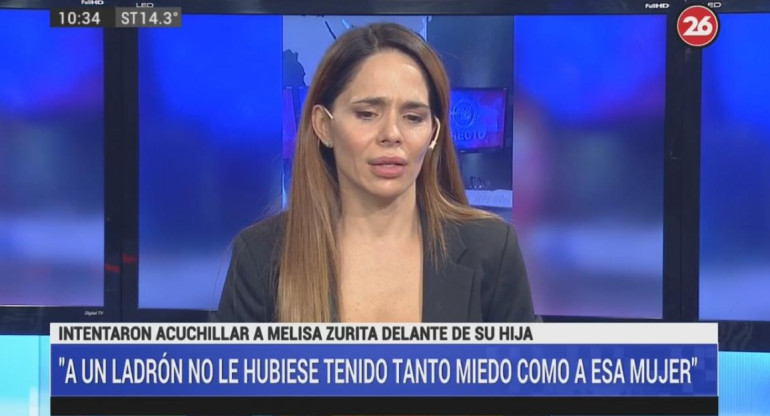 Melisa Zurita, relato del intento de asesinato que vivió en Canal 26