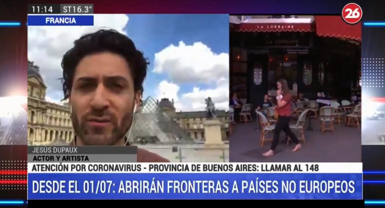 Jesús Depaux, actor y artista en París, coronavirus, Canal 26