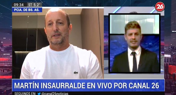 Martín Insaurralde, coronavirus, Canal 26	