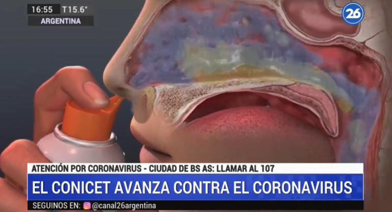 Spray nasal contra coronavirus, Canal 26