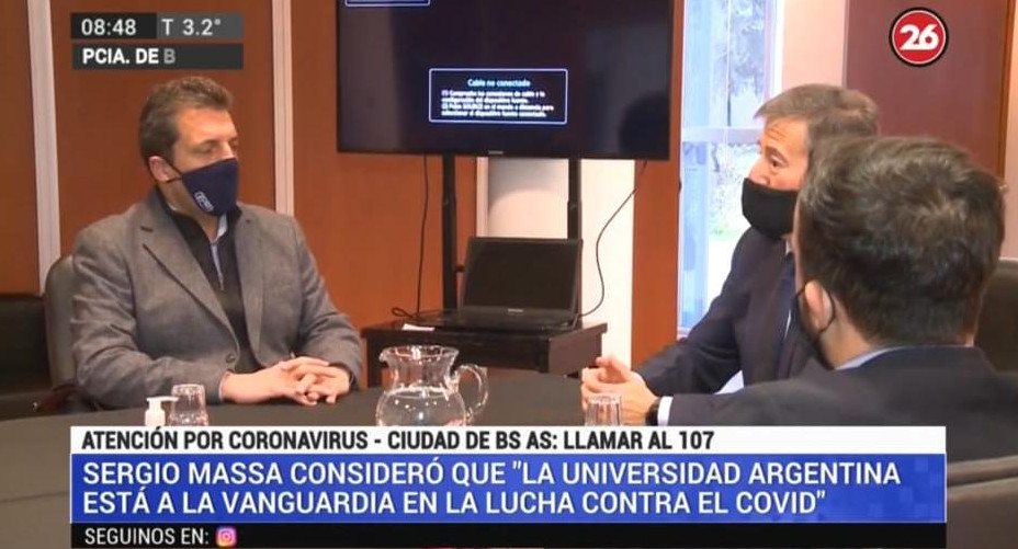 Sergio Massa, coronavirus, Canal 26