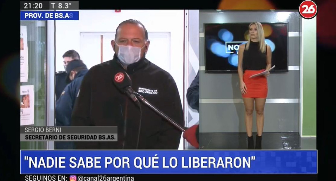 Sergio Berni, detención de ladrón en Quilmes, Canal 26	