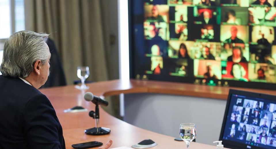 Alberto Fernández, videoconferencia, NA