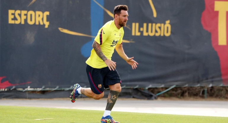 Lionel Messi, entrenamientos del Barcelona, fútbol, REUTERS