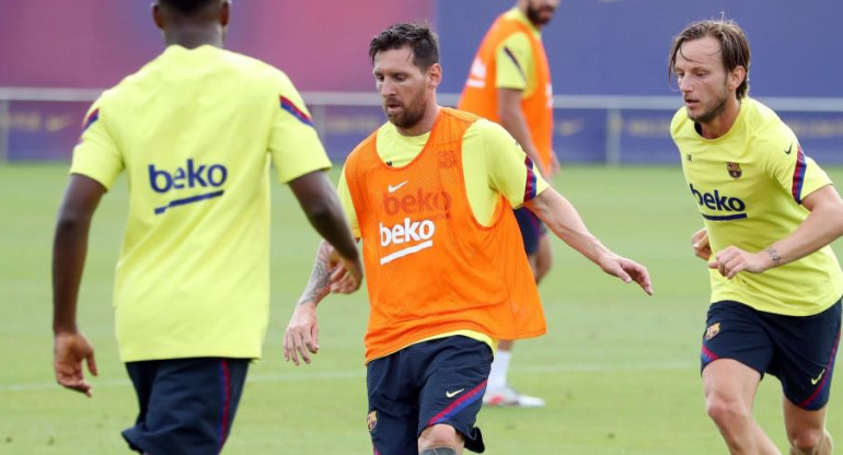 Lionel Messi, entrenamientos del Barcelona, fútbol, REUTERS