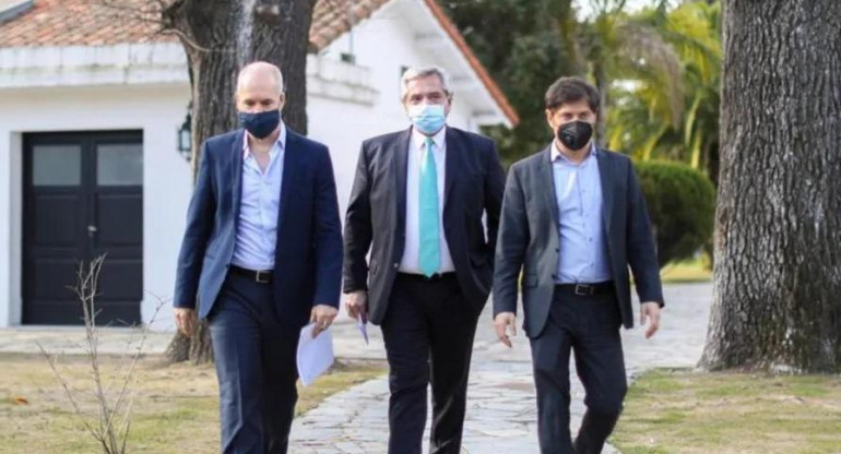 Horacio Rodríguez Larreta, Alberto Fernández, Axel Kicillof, Olivos, NA