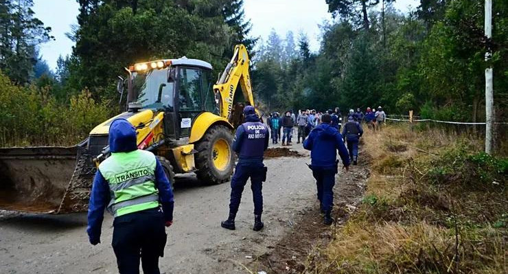 Parque tomado por empleados del INTA en el Bolsón