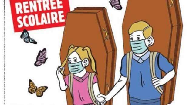 Portada de Charlie Hebdo sobre vuelta a clases en Francia, coronavirus, pandemia