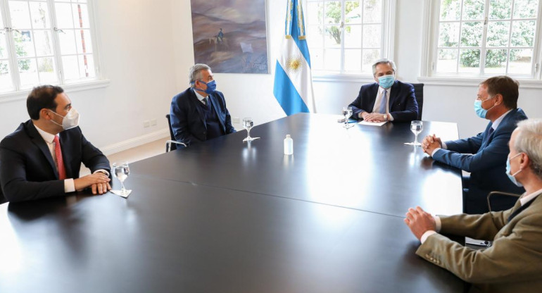 Avance del coronavirus, Alberto Fernández se reunió con gobernadores de Jujuy, Mendoza y Corrientes, residencia de Olivos, Gerardo Morales, Rodolfo Suárez; y Gustavo Valdés, NA	