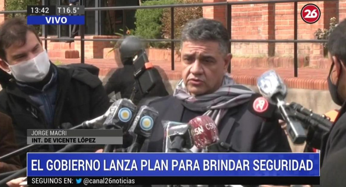 Plan contra la inseguridad, Jorge Macri, Canal 26