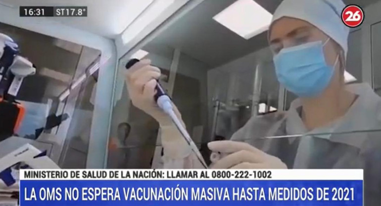 Pruebas de vacunas contra coronavirus, Canal 26