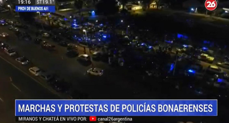 Protesta y reclamos de la Policía bonaerense, CANAL 26