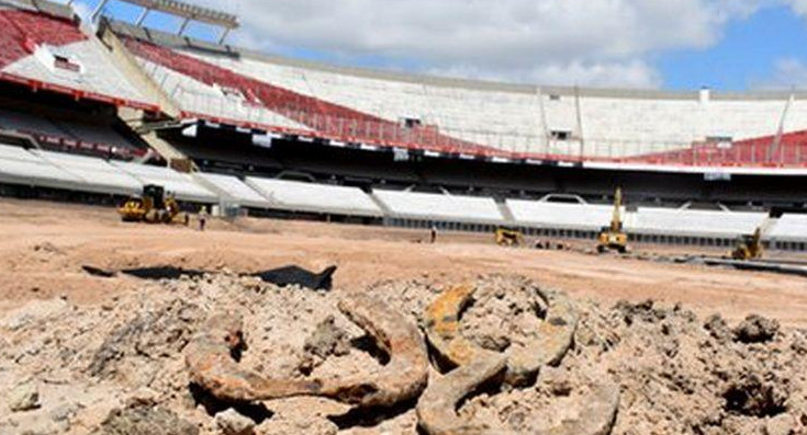 Hallazgo arqueológico en River durante excavaciones de remodelación en el "Monumental"