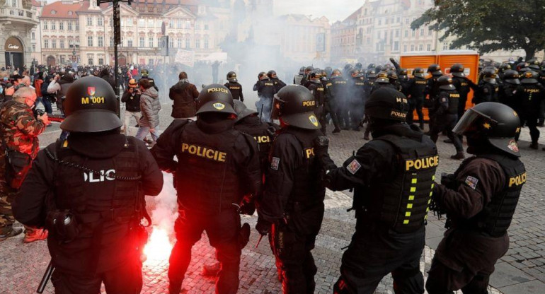 Protestas en República Checa con el Covid-19