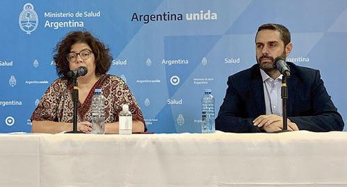 Carla Vizzoti e infectólogo Javier Farina, ministerio de salud