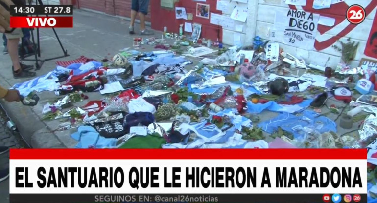 Homenaje a Diego Maradona, Estadio de Argentinos Juniors, Canal 26