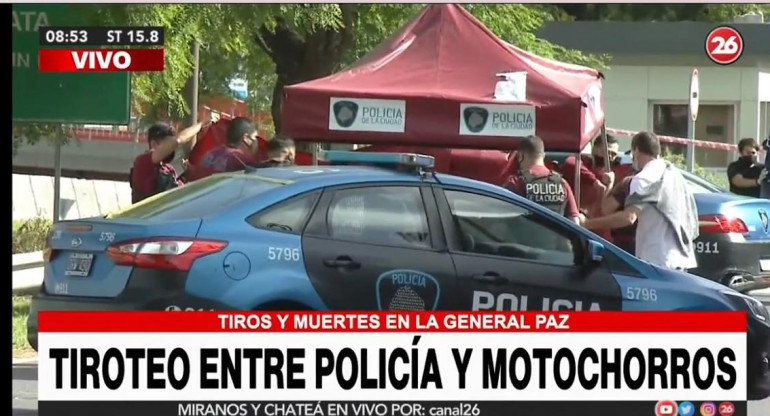 Motochorros atropellan a un policia, Canal 26