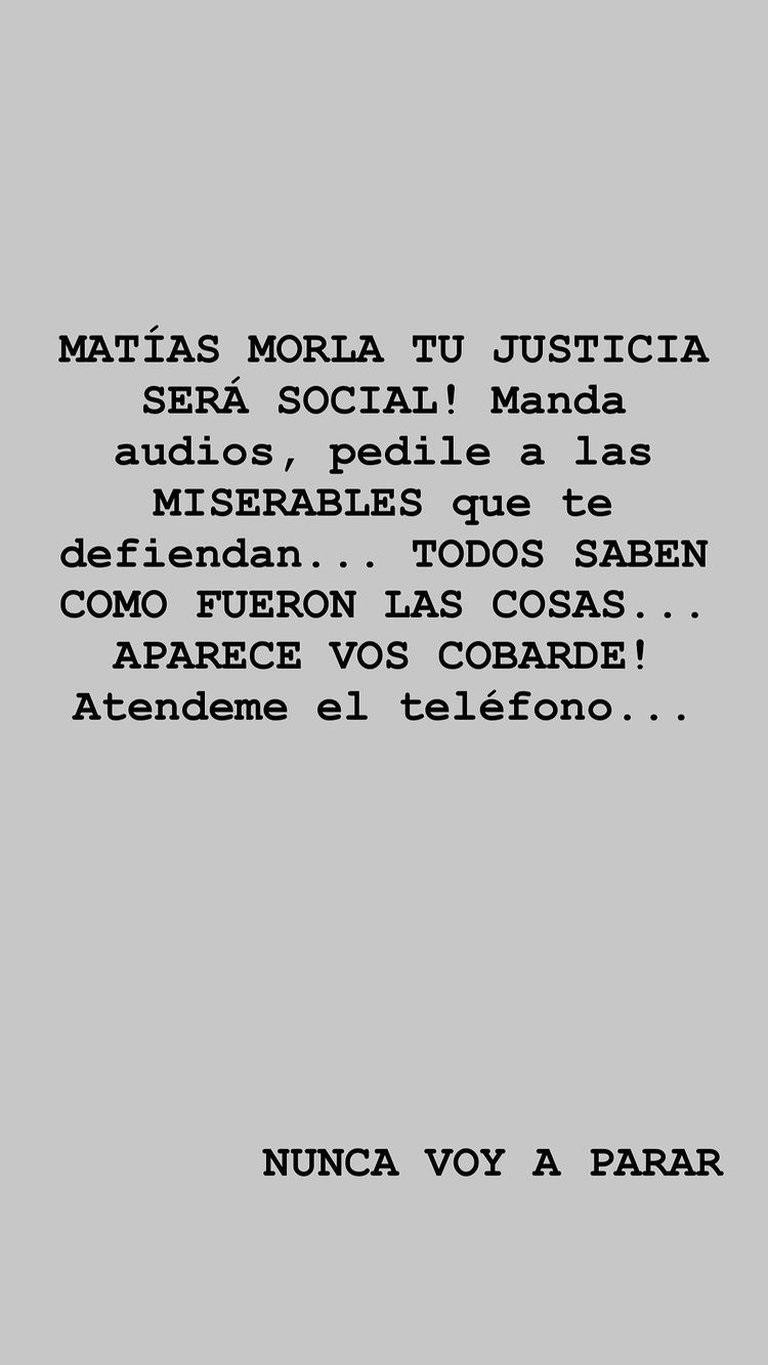 Dalma Maradona contra Matias Morla Instagram