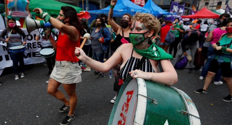 Manifestación por debate del aborto en Argentina, foto Reuters