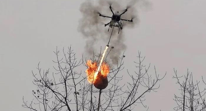 Drones de fuego en China