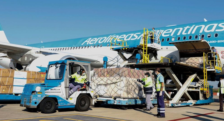 Aerolíneas Argentinas, preparativo de vuelo, Foto NA