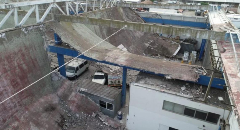 Derrumbe en depósito de Mar del Plata