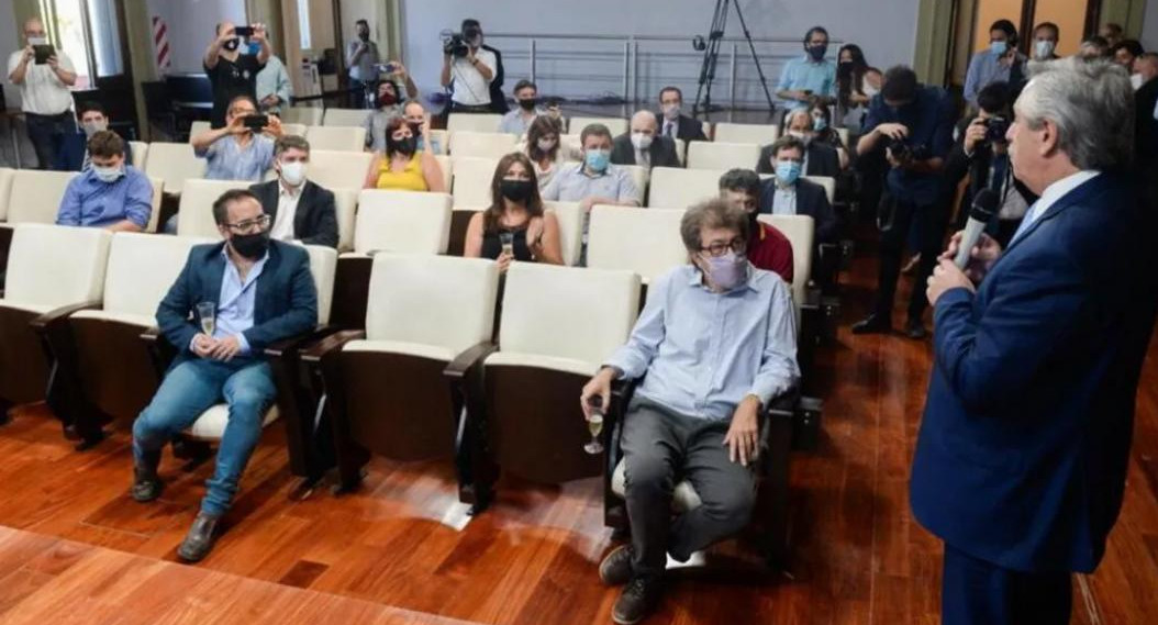 Alberto Fernández mantuvo un diálogo informal con periodistas en Casa Rosada, foto Presidencia