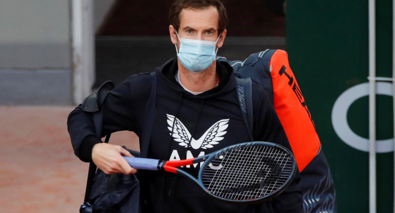 Andy Murray con barbijo, tenista, tenis, REUTERS