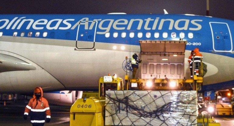 Avión de Aerolíneas Argentinas que viaja Rusia para traer la vacuna Sputnik V