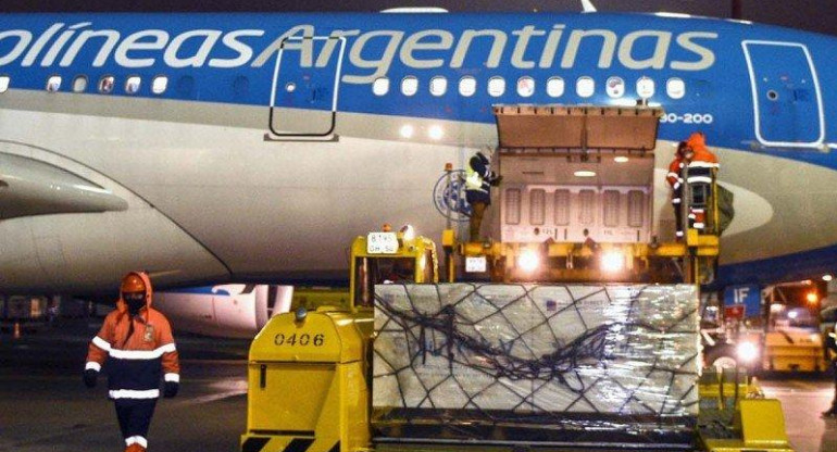 Avión de Aerolíneas Argentinas que viaja Rusia para traer la vacuna Sputnik V