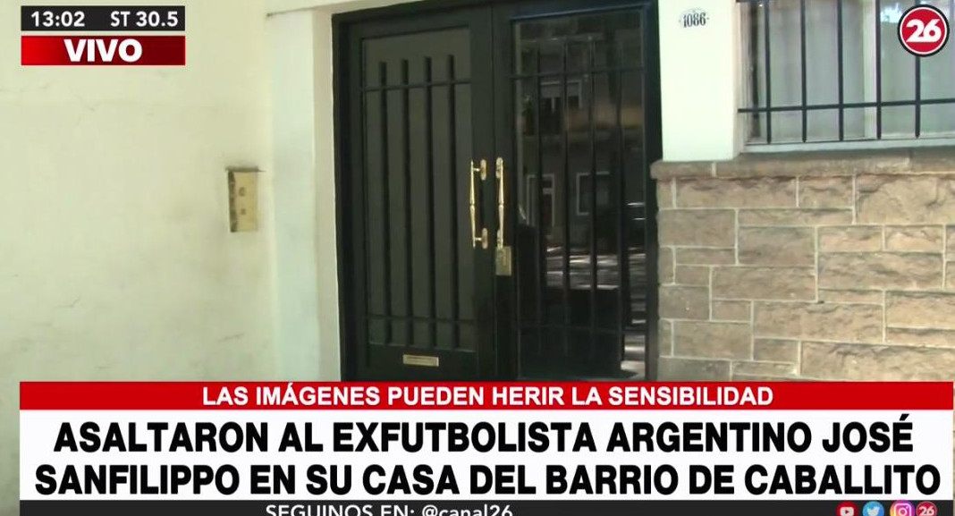 Robo en la casa de José Sanfilippo en Caballito, CANAL 26