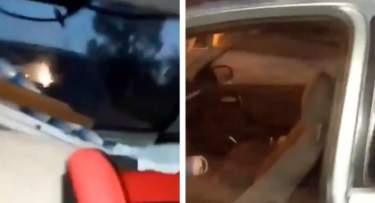 Video de mujer grabando a su ex chocando su auto