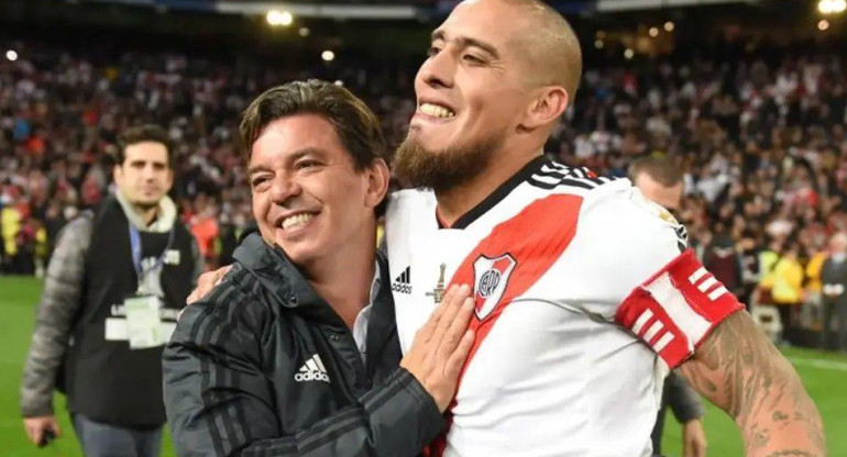 Jonathan Maidana y Marcelo Gallardo, River