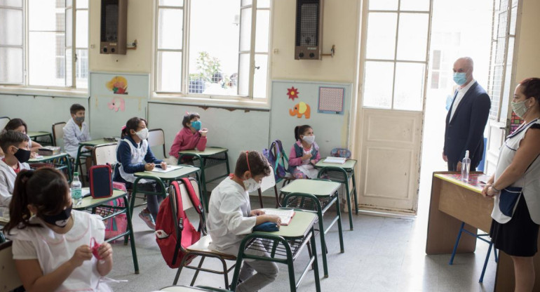 Regreso de las clases presenciales en la Ciudad, Rodríguez Larreta, NA