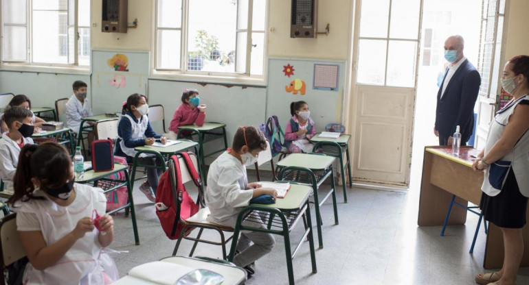 Regreso de las clases presenciales en la Ciudad, Rodríguez Larreta, NA