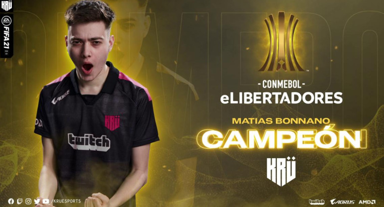 Matías Bonanno, campeón de la Copa eLibertadores en FIFA 21