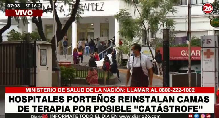 Coronavirus en Argentina, Hospitales porteños reinstalan camas de terapia intensiva por posible catástrofe, Canal 26