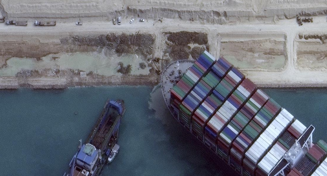 Ever Green, buque varado en el Canal de Suez, foto Reuters