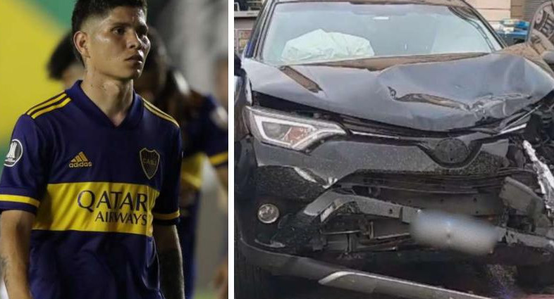 Choque de Campuzano en la vía pública, jugador de Boca