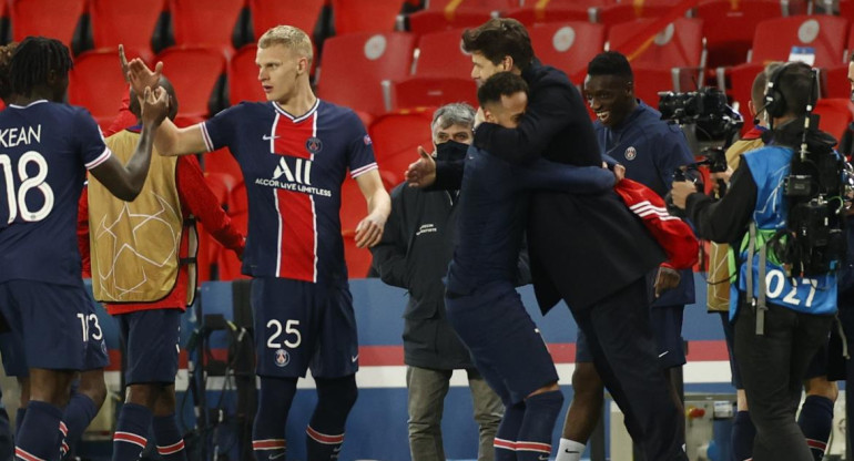 Festejo del PSG ante el Bayern Munich por Champions League, REUTERS